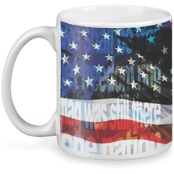 11 oz. White Ceramic Coffee Mug – Made in the USA