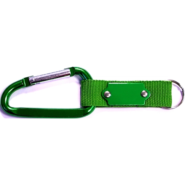 Carabiner with Strap and Metal Plate - Carabiner with Strap and Metal Plate - Image 2 of 7