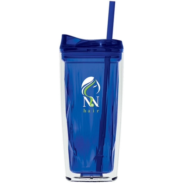 16 oz Geo Double Wall Acrylic Tumbler w/Straw - 16 oz Geo Double Wall Acrylic Tumbler w/Straw - Image 1 of 2