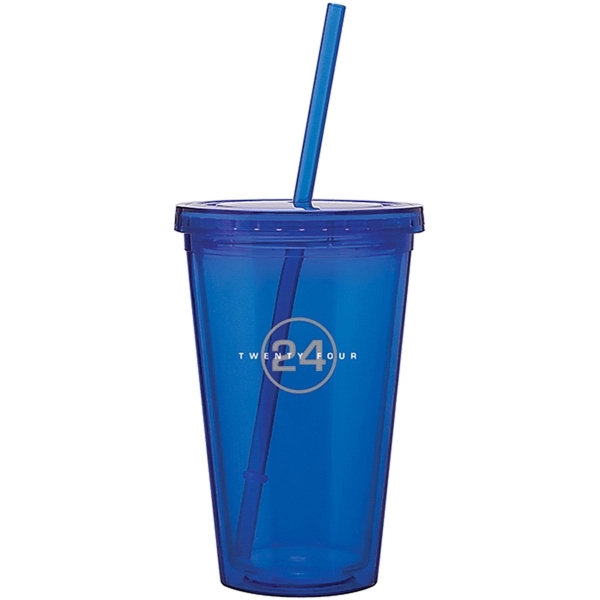 16 oz Spirit Double Wall Acrylic Tumbler w/Straw - 16 oz Spirit Double Wall Acrylic Tumbler w/Straw - Image 3 of 4