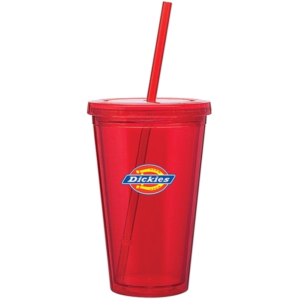 16 oz Spirit Double Wall Acrylic Tumbler w/Straw - 16 oz Spirit Double Wall Acrylic Tumbler w/Straw - Image 1 of 4