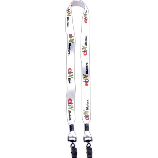 Custom 3/4" Dye Sublimated Double Bulldog Clip Lanyard