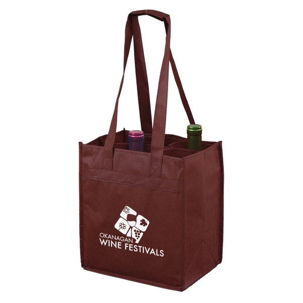 10"W x 11"H x 7"Gusset - "THE SONOMA" 6 Bottle Wine Tote Bag - 10"W x 11"H x 7"Gusset - "THE SONOMA" 6 Bottle Wine Tote Bag - Image 2 of 3