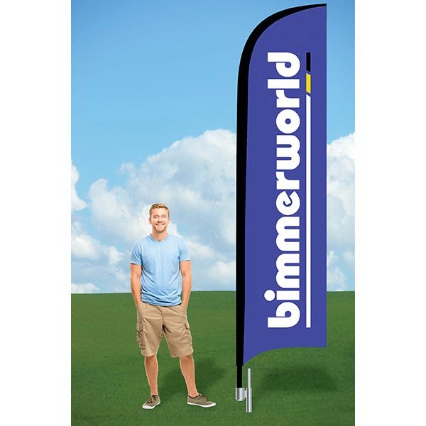 12ft Custom Flutter Flag with Ground Stake-single - 12ft Custom Flutter Flag with Ground Stake-single - Image 0 of 2