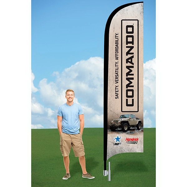 Double-Sided 11' Swooper Flag w/Ground Stake- Dye Sublimated - Double-Sided 11' Swooper Flag w/Ground Stake- Dye Sublimated - Image 0 of 0