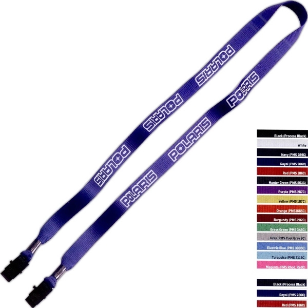 1/2" Polyester Double Bulldog Clip Lanyard
