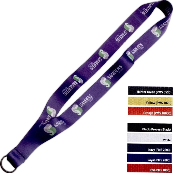 Custom 1" Dye-Sublimated Sewn Lanyard with Black Split Ring