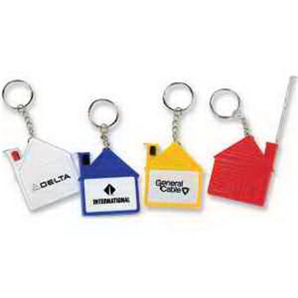 House Tape Measure with Release Button and Key Tag