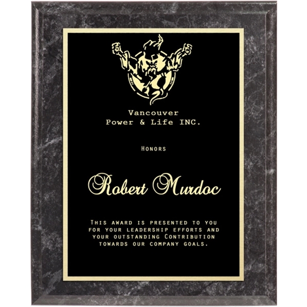 Black Marbleized Finish Premium Award Plaque - Black Marbleized Finish Premium Award Plaque - Image 0 of 1