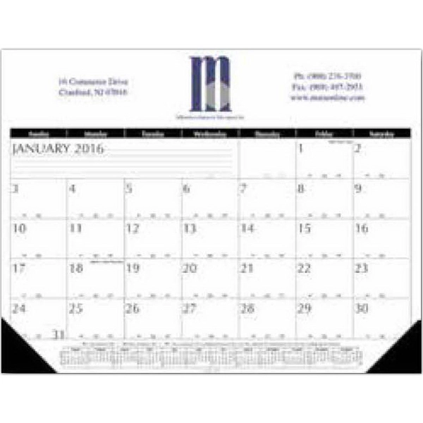 Desk Pad Calendar with Two Leatherette Corners - Desk Pad Calendar with Two Leatherette Corners - Image 0 of 0