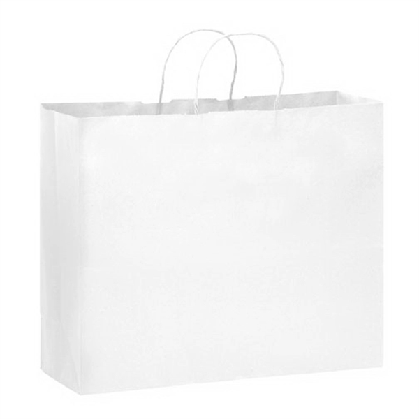 White Kraft Paper Shopper Bag - Flexo Ink - White Kraft Paper Shopper Bag - Flexo Ink - Image 1 of 1