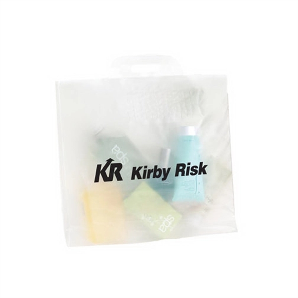 Clear Frosted Soft Bridge Handle Bag - Flexo Ink - Clear Frosted Soft Bridge Handle Bag - Flexo Ink - Image 1 of 2