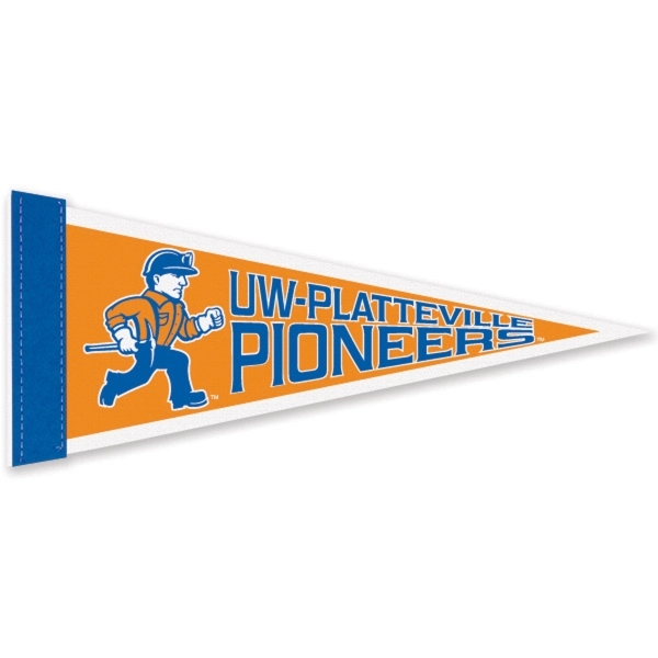 5" x 12" Classic White Felt Pennant with 1" Sewn Strip - 5" x 12" Classic White Felt Pennant with 1" Sewn Strip - Image 0 of 0