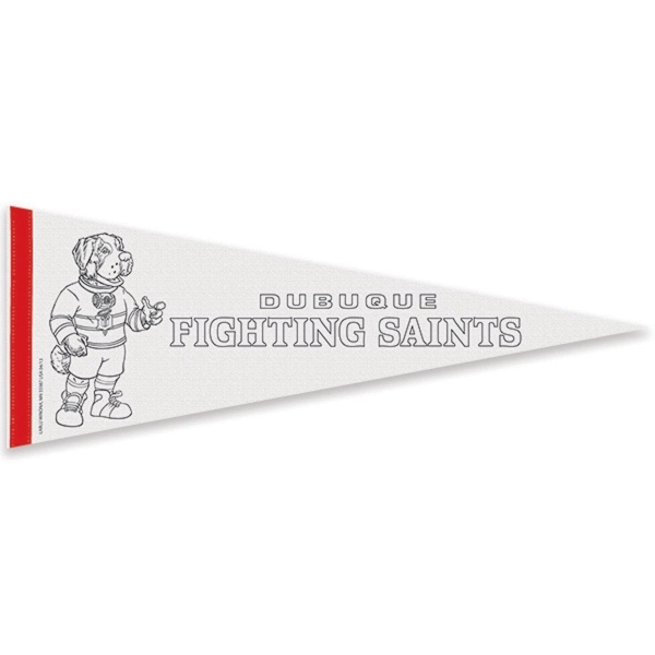 9" x 24" Classic White Felt Pennant with 1" Sewn Strip - 9" x 24" Classic White Felt Pennant with 1" Sewn Strip - Image 0 of 0