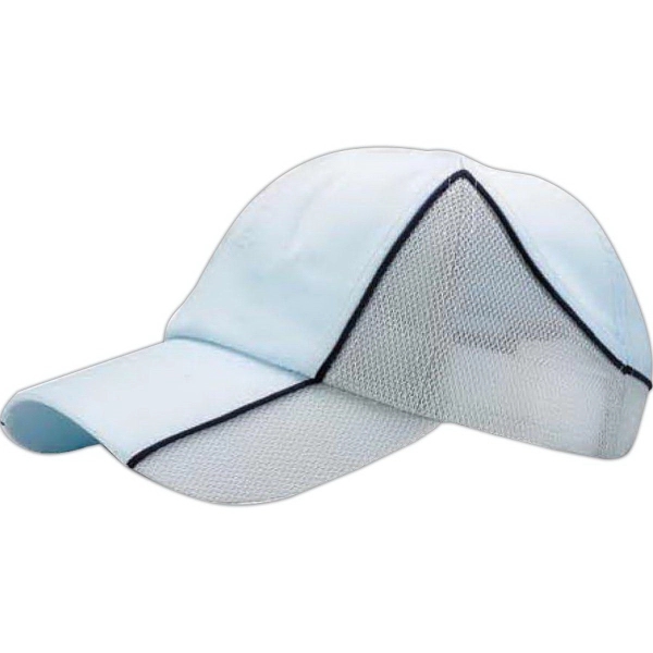 Microfiber/Mesh Back Cap w/ Moisture Wicking Sweatband - Microfiber/Mesh Back Cap w/ Moisture Wicking Sweatband - Image 0 of 1