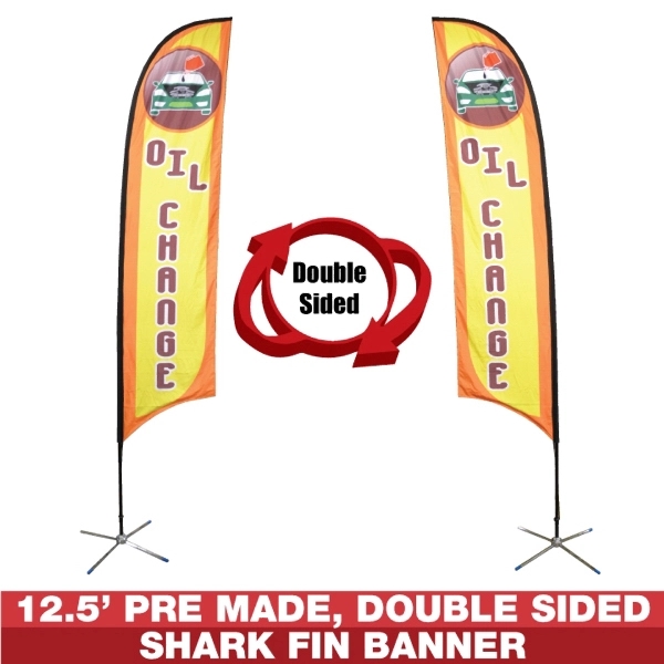 12 5ft Pre Made Double Sided Flag Banner Oil Change Bnoticed Put 12 5ft Pre Made Double Sided Flag Banner Oil Change