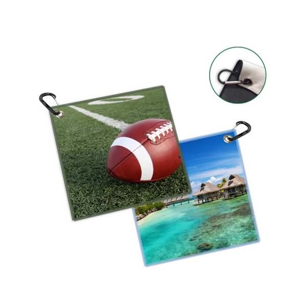 6" x 6" Full Color Microfiber Cleaning Cloth with Carabiner - 6" x 6" Full Color Microfiber Cleaning Cloth with Carabiner - Image 0 of 0