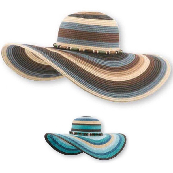 Ladies' Toyo Braid Color Block Sun Hat - Ladies' Toyo Braid Color Block Sun Hat - Image 0 of 1