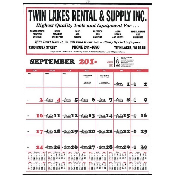 Contractor's 12-Sheet Wall Calendar - Contractor's 12-Sheet Wall Calendar - Image 0 of 0