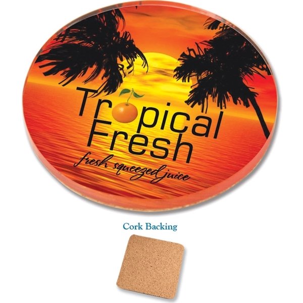 Custom Acrylic Drink Coasters- cork back - Custom Acrylic Drink Coasters- cork back - Image 3 of 3