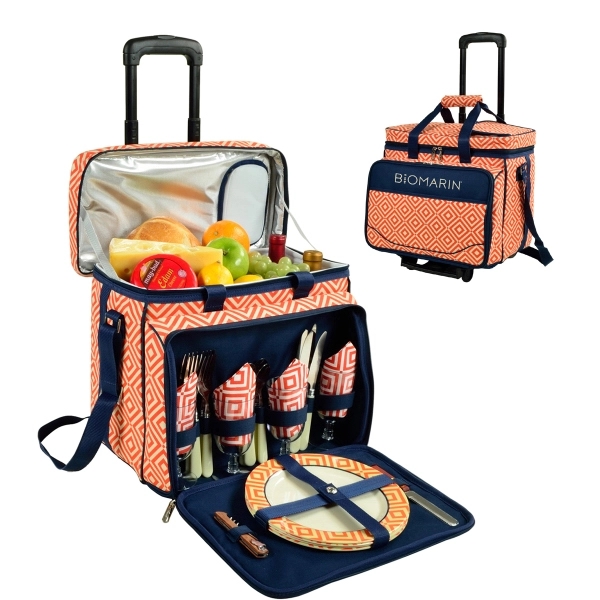 Picnic Set for 4 with Cooler on Wheels - Picnic Set for 4 with Cooler on Wheels - Image 6 of 14
