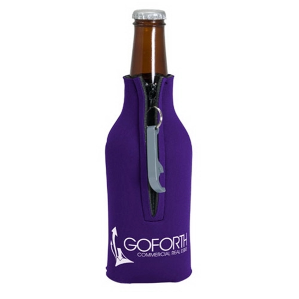 Zippered Bottle Coolie™ With Opener - Zippered Bottle Coolie™ With Opener - Image 3 of 27
