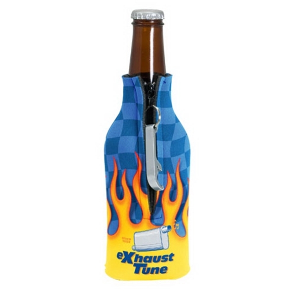 Zippered Bottle Coolie™ With Opener - Zippered Bottle Coolie™ With Opener - Image 3 of 3