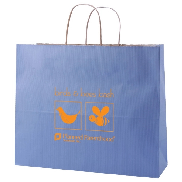 Striped Tinted Kraft Shopping Bags - Striped Tinted Kraft Shopping Bags - Image 0 of 2