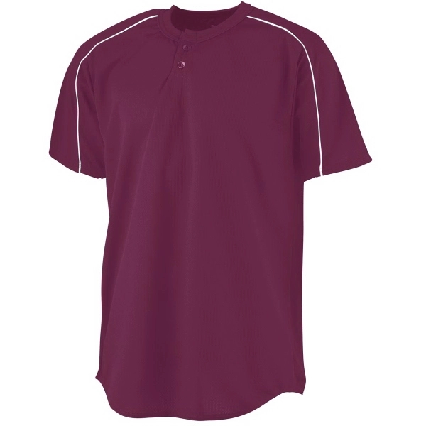 Wicking Two-Button Youth Baseball Jersey - Wicking Two-Button Youth Baseball Jersey - Image 1 of 5