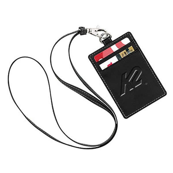 Leather ID Holder with Neck Cord - Leather ID Holder with Neck Cord - Image 2 of 2