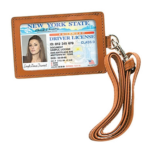 Leather ID Holder with Neck Cord - Leather ID Holder with Neck Cord - Image 1 of 2