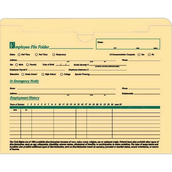 Standard Employee File Folder