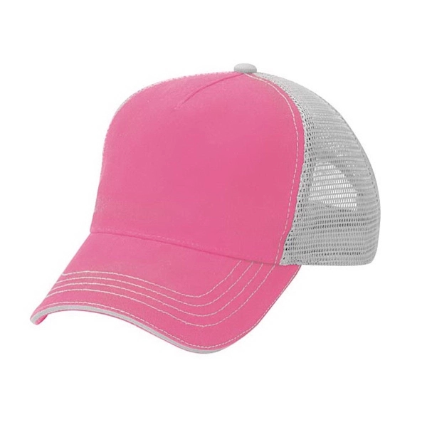 5 Panel Washed Twill Front  Soft Mesh Back Cap - 5 Panel Washed Twill Front  Soft Mesh Back Cap - Image 13 of 21