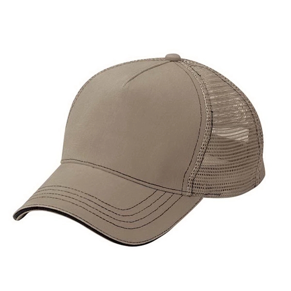5 Panel Washed Twill Front  Soft Mesh Back Cap - 5 Panel Washed Twill Front  Soft Mesh Back Cap - Image 3 of 21