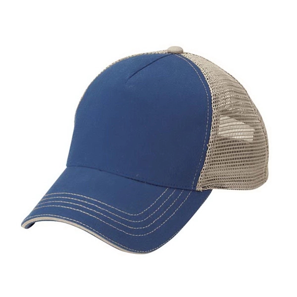 5 Panel Washed Twill Front  Soft Mesh Back Cap - 5 Panel Washed Twill Front  Soft Mesh Back Cap - Image 4 of 21