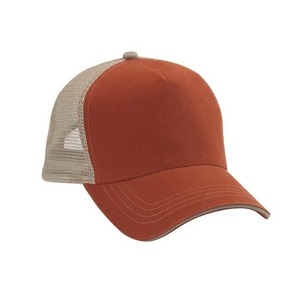 5 Panel Washed Twill Front  Soft Mesh Back Cap - 5 Panel Washed Twill Front  Soft Mesh Back Cap - Image 6 of 21