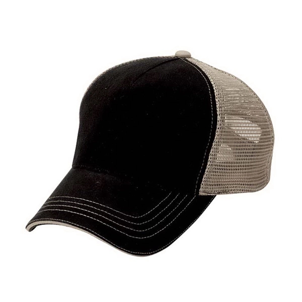 5 Panel Washed Twill Front  Soft Mesh Back Cap - 5 Panel Washed Twill Front  Soft Mesh Back Cap - Image 7 of 21