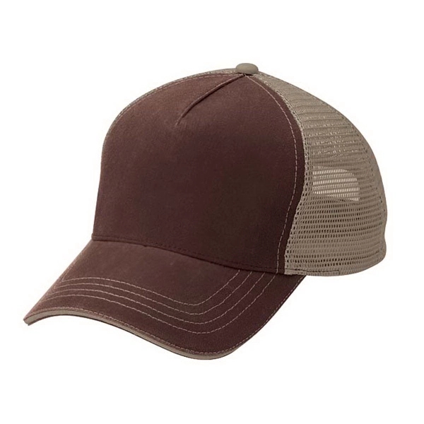5 Panel Washed Twill Front  Soft Mesh Back Cap - 5 Panel Washed Twill Front  Soft Mesh Back Cap - Image 8 of 21