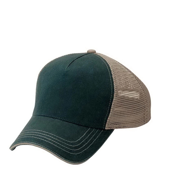 5 Panel Washed Twill Front  Soft Mesh Back Cap - 5 Panel Washed Twill Front  Soft Mesh Back Cap - Image 9 of 21