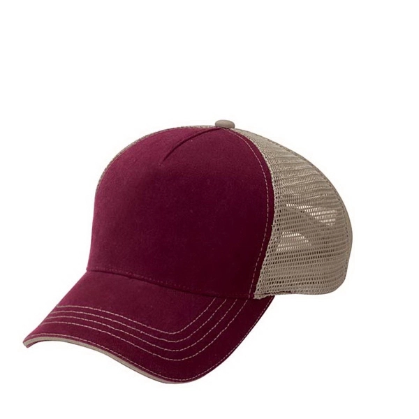 5 Panel Washed Twill Front  Soft Mesh Back Cap - 5 Panel Washed Twill Front  Soft Mesh Back Cap - Image 10 of 21
