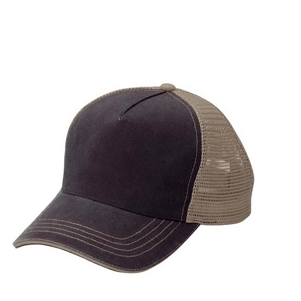 5 Panel Washed Twill Front  Soft Mesh Back Cap - 5 Panel Washed Twill Front  Soft Mesh Back Cap - Image 11 of 21