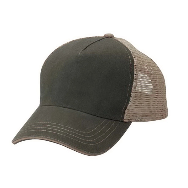 5 Panel Washed Twill Front  Soft Mesh Back Cap - 5 Panel Washed Twill Front  Soft Mesh Back Cap - Image 12 of 21