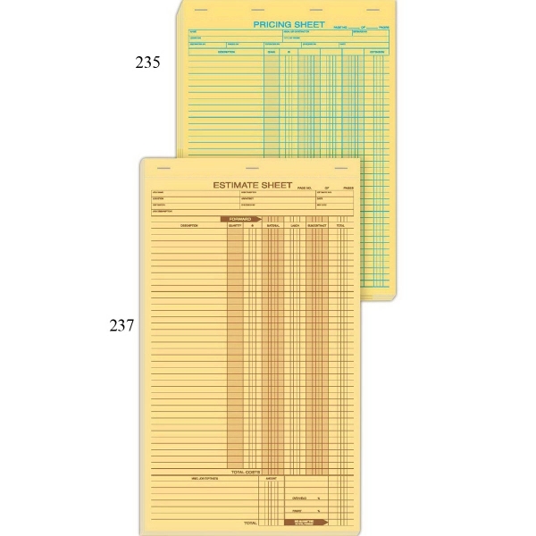 Estimate Sheets - Estimate Sheets - Image 1 of 1