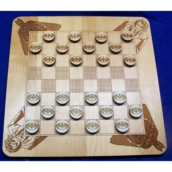 11" x 11" - Hardwood Game - Checkers Board and Pieces - 11" x 11" - Hardwood Game - Checkers Board and Pieces - Image 0 of 4