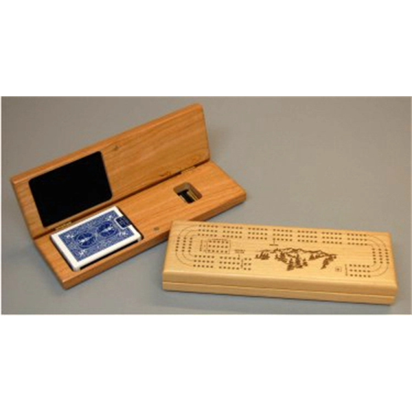 3.5" x 10.75" - Hardwood Game - Cribbage Board and Pieces - 3.5" x 10.75" - Hardwood Game - Cribbage Board and Pieces - Image 0 of 0