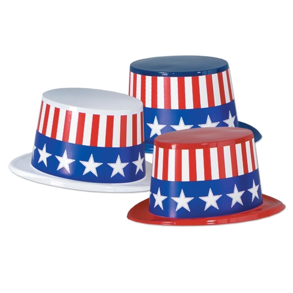 Plastic toppers with patriotic band - Plastic toppers with patriotic band - Image 0 of 0