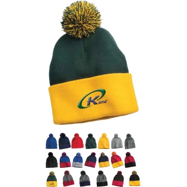 Sportsman 12" Pom-Pom Knit Beanie - Sportsman 12" Pom-Pom Knit Beanie - Image 0 of 0