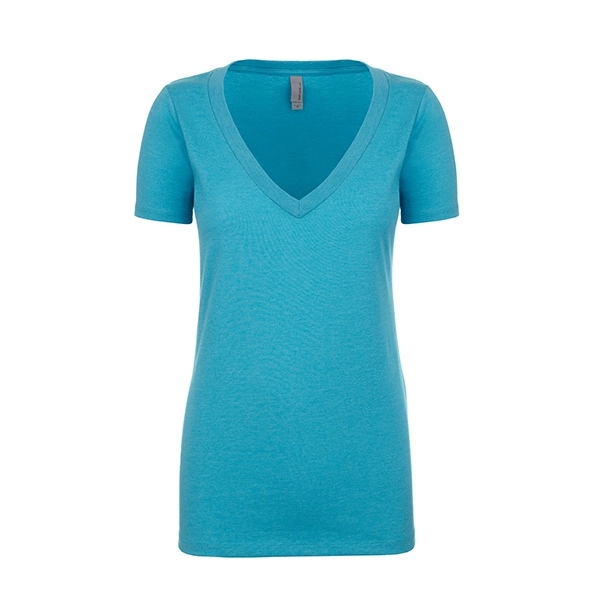 Women's CVC Deep V-Neck - Women's CVC Deep V-Neck - Image 3 of 32