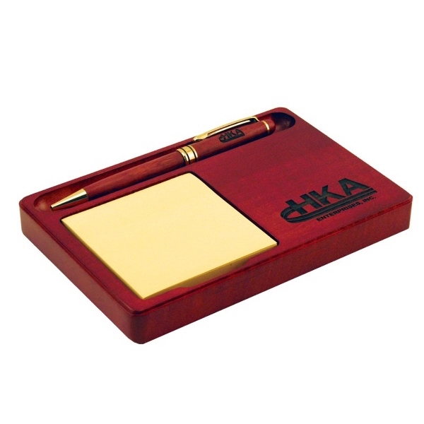 Memo and Pen Wood Desk Set - Memo and Pen Wood Desk Set - Image 2 of 2
