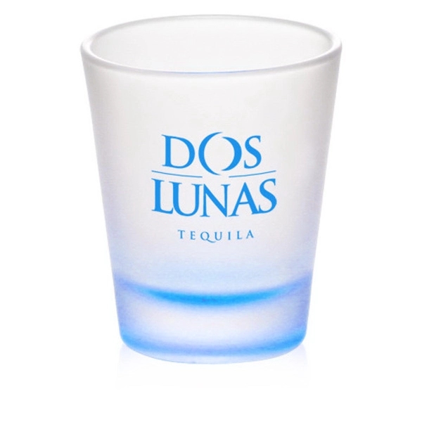 Customized frosted blue shot glass- 1.75 oz.